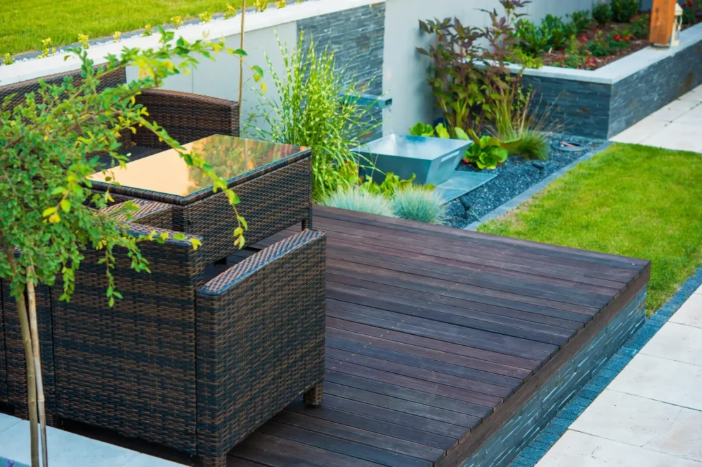 Borderbeplanting strakke moderne tuin