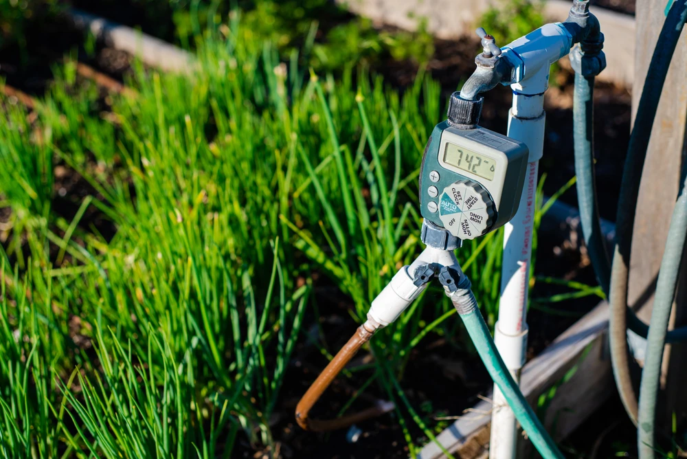 Irrigatiesysteem in de tuin